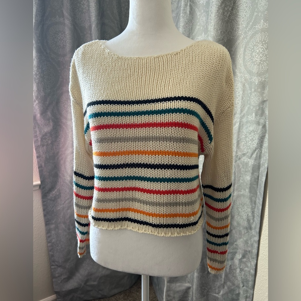 COPY - Multi-striped cropped sweater